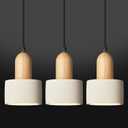 Modern Cement Pendant Lights White Chandelier Wooden Ceiling Lights for Bedroom Dining Room Living Room Kitchen Island bar3 Pack