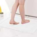 oyzz home Set of 1 Reversible Bath Rug 2 X 6ft| 100% Cotton Hand Tufted Soft & Absorbent Bath Mat|Washable Quick Dry Shaggy Shower Mat | Non-Slip Mordern Bathroom Decor | White