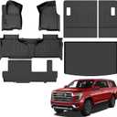 Jenofa-for 2021-2026 Chevy Suburban/GMC Yukon XL/Cadillac Escalade ESV Bench 8-Seater All Weather Floor Mats Automotive Car Mat Accessories (Floor Mats & Rear Seat Back Mats & Cargo Liner)