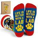 Dog Socks - Fun Christmas Socks for Dog Moms, Ideal Dogs Christmas Stocking Stuffers for Women, Creative Labrador and Labradoodle Gifts, Warm dogs-Themed Perfect Black Labrador Gift for Women, One Size