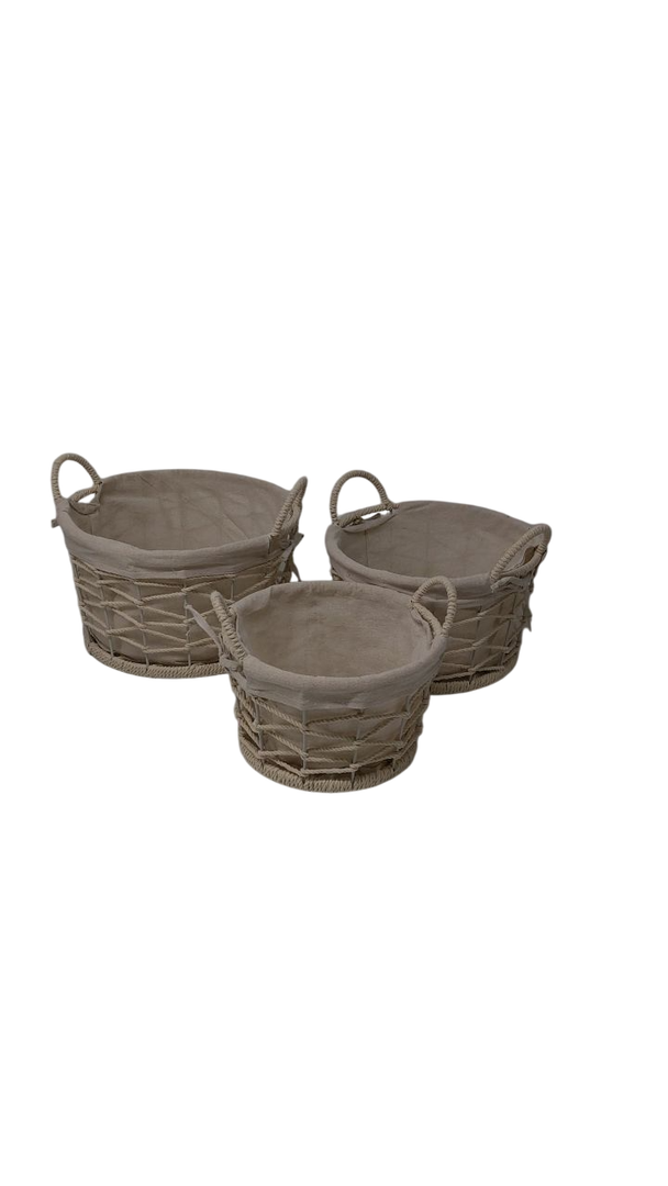3Pcs Basket, Storage Basket Bucket, Grocery Bag Large Capacity Dirty Clothes Storage Basket Bucket with Handles for Toys, Clothes and Pillow