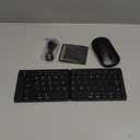 Foldable Keyboard and Mouse, EDJO Folding Wireless Keyboard Mouse Combo with Phone Holder, 2.4G Wireless and Bluetooth, USB-C Rechargeable Portable Combo for iOS Android Windows Mac OS