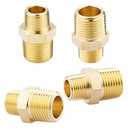KOOTANS 1/2 NPT x 3/8 NPT Male Solid Brass Hex Nipples, Heavy Brass Pipe Adapter Fittings Reducing Nipple Connectors 4Pieces