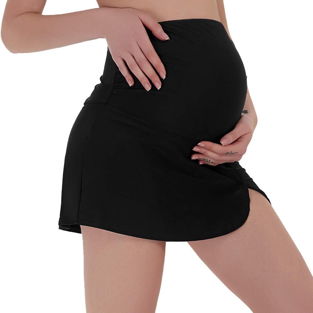 Bhome Maternity Swim Skirt High Waisted Bikini Bottom Swimwear with Built-in Brief (XX-Large)