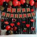2 x Epakh 39 Pcs Cheetah Cherry Birthday Party Decorations Includes 24 Pieces Paper Cards Decor 13 Pcs Happy Birthday Banner 2 Foil Fringe Curtain Backdrop for Photo Prop Themed Party Supplies