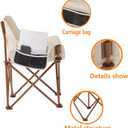 Portable Lightweight Camping Chair, Foldable Chair with Carry Bag and Side Pocket, Compact Outdoor Chair for Camping Essentials Hiking Fishing Beach Picnic (Khaki) 15.74"D x 19.68"W x 27.56"H