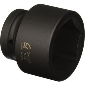 SUNEX TOOLS 572 1" Drive Standard 6 Point Impact Socket 2-1/4"