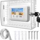 Thermostat Lock Box With Key, Large Thermostat Cover With Lock For Thermostat On Wall, AC Lock Box Cover With Key Fits Thermostats 5" H x 7" W Or Smaller