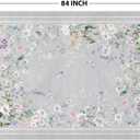 Artoid Mode Grey Butterfly Flower Spring Area Rug, Summer Home Decor Low-Profile Non-Slip Washable Large Rug for Living Room Bedroom Farmhouse Dining Room Kids Playroom 5x7 Feet