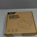 10Ft Extension Cord with Multiple Outlets, Flat Plug Surge Protector Power Strip 10 Ft Long Cord, 8 Outlets & 4 USB Ports (2 USB C), Desk Charging Station for Home Office, College Dorm Room Essentials (White)