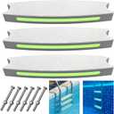Pool Ladder Steps Replacement, 18" Universal Heavy Duty Pool Ladder Steps, Swimming Pool Ladder Steps for Inground Pools & Above Ground Pool with 6 PCS Bolts and 3 Reflective Strips (3 Pack)