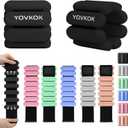 Wrist Weights, Silicone Adjustable Ankle Weights for Women Men - Strengthen Arms and Legs Ideal for for Home Gym Workout, Running, Yoga, Pilates, Barre, Exercise, Strength Training (2 lbs Pair (1lb Each), Black)