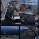 Temdan Magnetic for iPhone 15 Pro Max Case Waterproof, [Built-in Ring Invisible Stand & Screen Protector][IP68 Underwater][Dropproof][Dustproof][Real 360] Shockproof Protective Phone Case 6.7'' -Blue