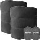 Inflatable Travel Foot Rest Pillow, Adjustable Height Leg Rest Pillow for Cars, Home, Office, Trains, Airplane, Make a Flat Bed for Baby, Kids, Toddlers, Grey, 1 Pack