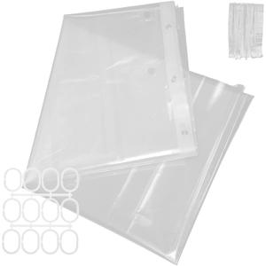 1Set Clear Shower Curtain Modern Bathroom Decorative Curtain with Rustproof Hooks Magnetic Weights Peva Material for Enhanced Light Transmittance