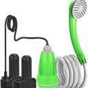 Innhom Portable Shower Camping Shower Outdoor Camp Shower Pump, Electric Rechargeable Portable Camping Shower, Powered by Rechargeable Battery (Green,2 Batteries)