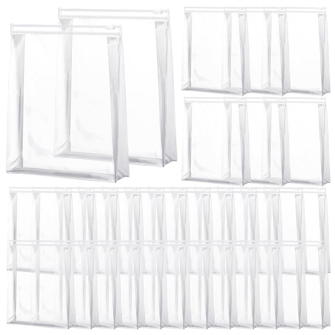 Xuniea 50 Pcs Mini Clear Makeup Bag Small Clear Zipper Pouch Travel Plastic Cosmetic Organizer Waterproof for Toiletries Swimsuit Bikini Bathing Suit(5'',Transparent) (5.11 x 6.7 x 1.6 in)