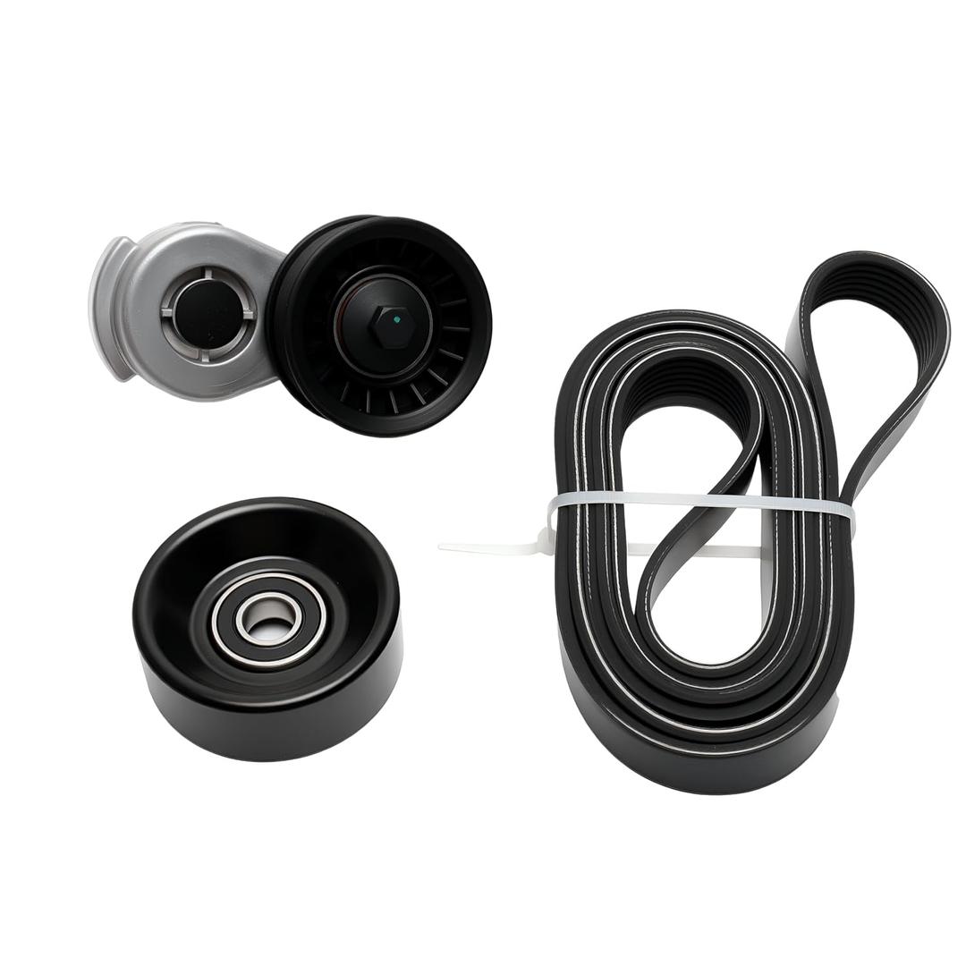 Serpentine Belt Tensioner Drive Component Kit Fits for Dodge Ram 1500/2500/ 3500/ Dakota/Durango/ D150/W150 92-03 (3.9L/5.2L/5.9L) Drive Belt Tensioner and Idler Pulley Serpentine Belt Kit 90K-38116