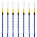 100 Pack 1ml 25Ga Plastic Syringe with Measurement for Scientific Labs, Industrial Dispensing Animal and Pet Supplies, Disposable Individually Wrapped (100, 1ml 25Ga)