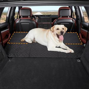 ABE Back Seat Extender for Dogs,Cargo Liner for SUV,Hard Bottom Dog Car Seat Cover for Back Seat,Dog Hammock for Car,Dogs Bed for SUV/Car (Black)