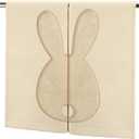 Gilprop 2 Pack Easter Bathroom Hand Towel Cotton Beige Bunny 3D Pattern Dish Towel Easter Gift Set Spring Bunny Bathroom Decor 29 x 13.5 Inch