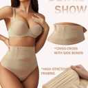 Avidlove Tummy Control Thong Women Shapewear Underwear Body Shaper Shaping Thong Panties Gridle (Beige, L)