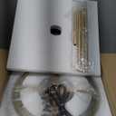 Gold Crystal Chandelier, Small Modern Semi Flush Mount Ceiling Chandelier Light Fixtures, Round Hanging Lighting Fixture for Kitchen Bedroom Hallway Entryway Laundry Room, 3-Light, 11.8 Inch (11.8 inch, Gold)