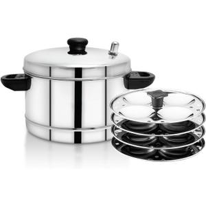 Idli maker Idli cooker idly stand idli steamer idli maker stainless steel (4 plates 16 idlis) in one time Kitchen item Export Quality (pack of 1)