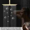Brushed Gold Shower System Temperature Display Shower Faucet Set with 12 inch and 8 inch Full Body Shower Head, with 6 PCS Body Jet and Handheld Spray