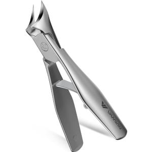 Ingrown Nail Clippers, Slant Curved Blade Nail Clippers for Men Thick Ingrown Toenails with 33mm Wide Jaw Opening, Heavy Duty Stainless Steel Toenail Clippers for Seniors Thick Toenails Silver