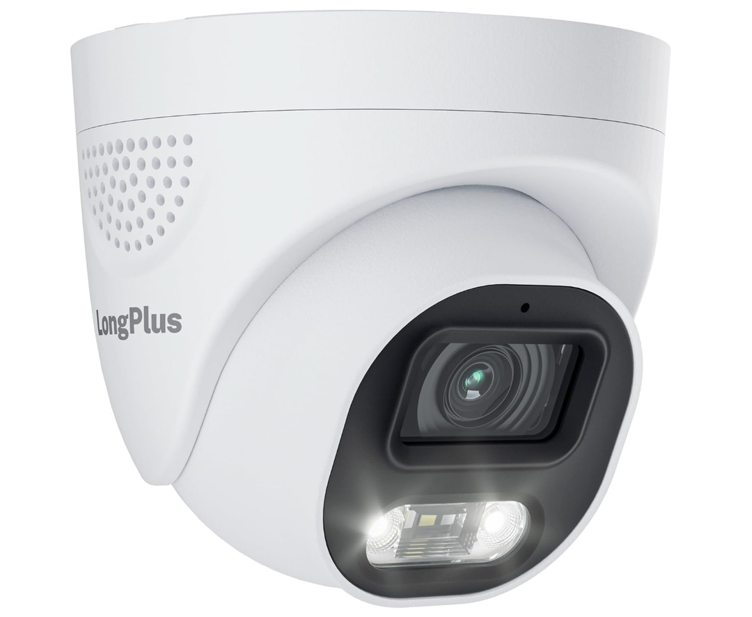 LongPlus 12MP UHD Poe Wired Security Camera Outdoor for Security Cameras System, Cameras for Outdoor Home Security Spot Lights Color Night Vision, Strobe Light Alarm & Sound CP12D1