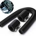 Hypertune 24" Stainless Steel Radiator Flexible Coolant Water Hose Kit W/Cap Clamp Black