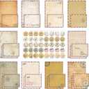 160 Pcs Stationery Paper Envelopes Set Includes 50 Lined Writing Paper & 50 Envelopes with 60 Colorful Round Dot Stickers, Cute Vintage Travel Letter Writing Stationery Paper Envelopes(10Style)