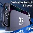 HEYSTOP Switch 2 Case Compatible with Nintendo Switch 2 Dockable Case Cover, Switch 2 Protective TPU Cover with Screen Protector and 6 Thumb Grips, HD Tempered Glass, Shock Absorption and Anti-Scratch