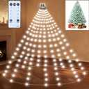Christmas Tree Lights Christmas Lights Outdoor Indoor White 280Led 10 Lines with 8 Light Modes, Timer and Remote Control, Fairy String Lights for Wedding Home Party 4Ft-7Ft Xmas Tree Decorations