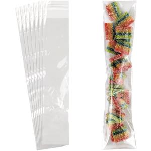 100 Pcs Cellophane Bags, 2x12 Inches Self Sealing Treats Bags, Pretzels Individual Bags, Clear Cellophane Bags for Pretzel Rods Candies Snacks Cookies, Transparent