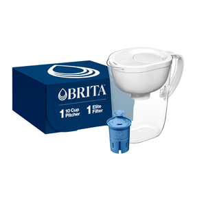 Brita Water Pitcher, Everyday Elite Filter, Removes 99% of Lead, Includes 1 Filter, 10-Cup Capacity, White