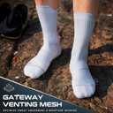 Compression Running Socks 3 Pairs, Cushion Crew Socks, Anti-Blister Moisture Wicking Athletic Hiking Basketball Socks, Size 9-13