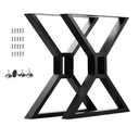 Yahpetes Table Legs 2Pcs Heavy Duty Desk Legs 30" X 20" Furniture Legs Black DIY Industrial Bench Legs Coffee Table Legs for Living Room and Kitchen (H30 X W20, B)