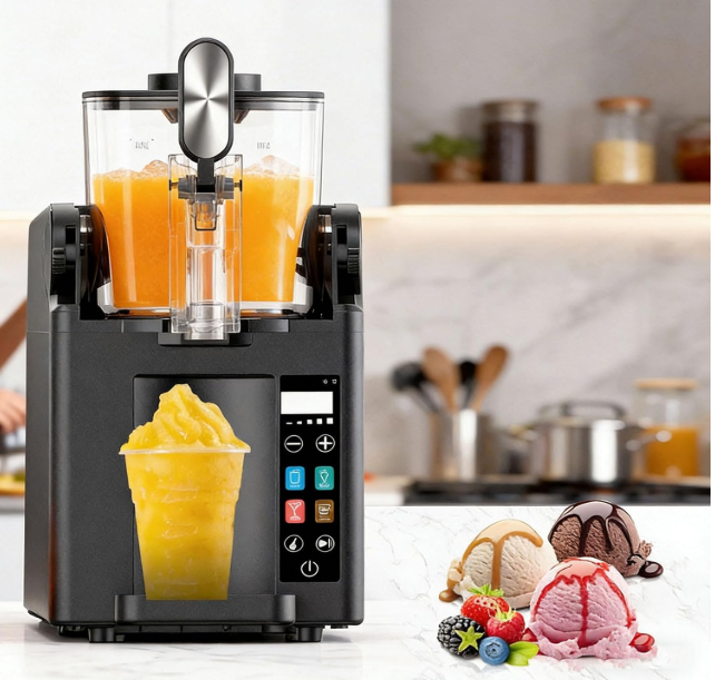 Small Commercial Beverage Machine, 1.8L Smart Slushie Machine with LED Display, 4 Preset Programs & Self-Cleaning Mode, No Ice Needed, for Restaurants, Beverage Shops, Food Trucks