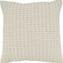 SARO LIFESTYLE Geometric Glam Dashed Woven Throw Pillow Cover, Natural, 20"