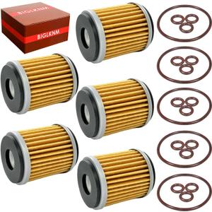 5 Packs Oil Filter with O-Ring 5D3-13440-09-00 for Yamaha YFZ450 YZ250F YZ426F WR250F WR426F 5D3-13440-02-00 ATV Oil Filter