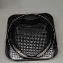 ZJchao Baking Pans Set, Cheesecake Pan 3Pcs Cake Pan Set, Carbon Steel Baking Pan, Round Heart Square Shape Bakeware Set Heart Shaped Cake Pans with Springform Buckle for Cheesecake, (22/24/26)