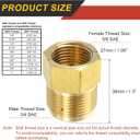 uxcell Brass Pipe Fitting, 3/4 SAE Male x 5/8 SAE Female Pipe Adapter Flare Tube Fitting for Air Gas Line Refrigeration HVAC