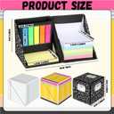 Eaasty 3 Set Teacher Appreciation Gifts Sticky Notes Organizer with Pen Holder 3-in-1 Memo Pad Set Portable Desk Organizer with Pencil Notebook Composition Book Pattern for End of Year Office
