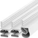 TMH Metal Door Weather Stripping - Magnetic Kerf Door Seal Kit, Full Set 36" x 84" - White Kerf Weather Stripping, White