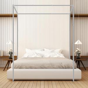 Canopy Bed Frame, Queen Size Stainless Steel Thicken Metal Frame with 4 Corners Design Sturdy for Metal Bed Wood Bed Bedroom Decor (Queen)