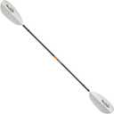 AQUA BOUND Manta Ray Hybrid 2-Piece Posi-Lok Kayak Paddle - Carbon Shaft, Fiberglass-Reinforced Nylon Blades with Dihedral Design, Adjustable Offset, High-Angle Performance (White)