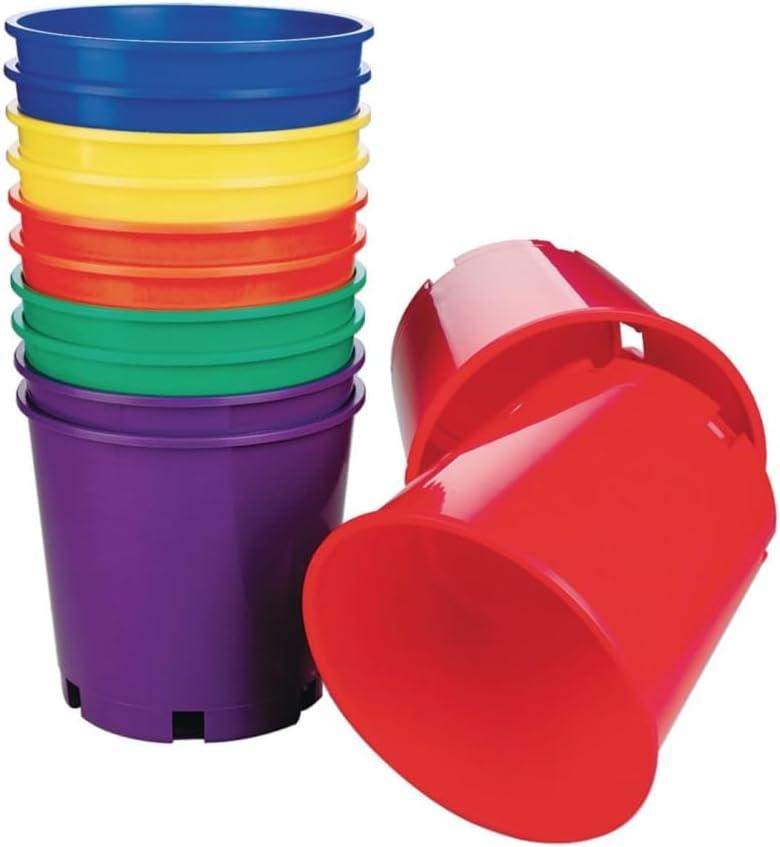 Large Stacking Buckets Set of 12 Colorful Plastic Stackable Buckets for Kids Games, Bean Bag Toss, Outdoor & Indoor Play, Classroom & PE Equipment (8.5 Diameter x 8 H)
