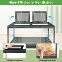 67 Gallon Reptile Tank, Lockable Sliding Door Bearded Dragon Tank with Metal Mesh Roof, Front Opening Terrarium for Lizards, Leopard Gecko, Snake (Black Gray, 40" x 20" x 20")